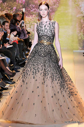 Vestido rosê com preto Zuhair Murad