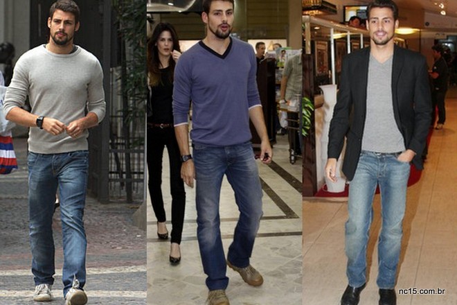 Cauã, variando no estilo jeans com camisa, e com o up do blazer